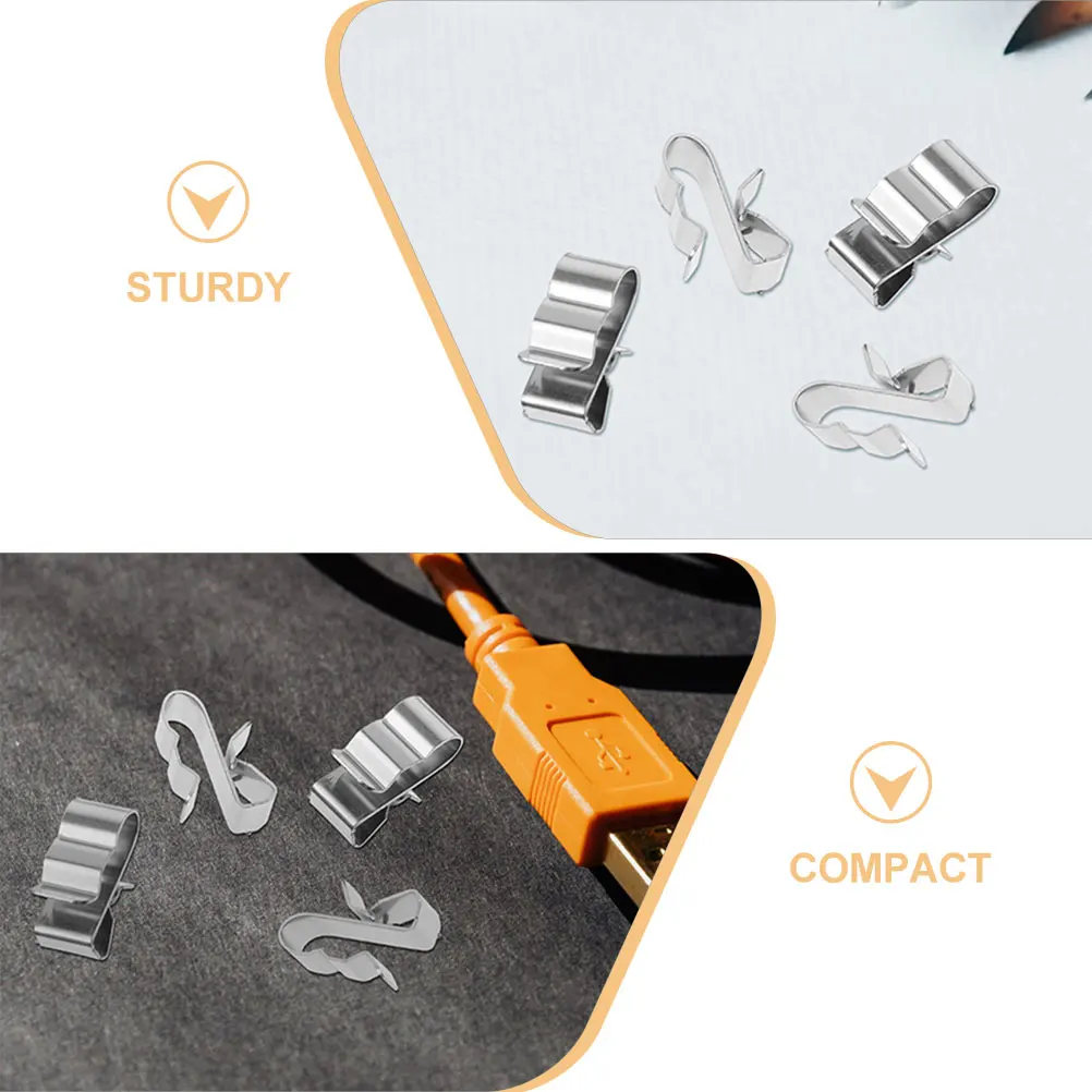 

20 Pcs Photovoltaic Cable Clamps Solar Panel Wire Clips 304 Stainless Steel Module Fixing Clips Trailer Frame for Electrical
