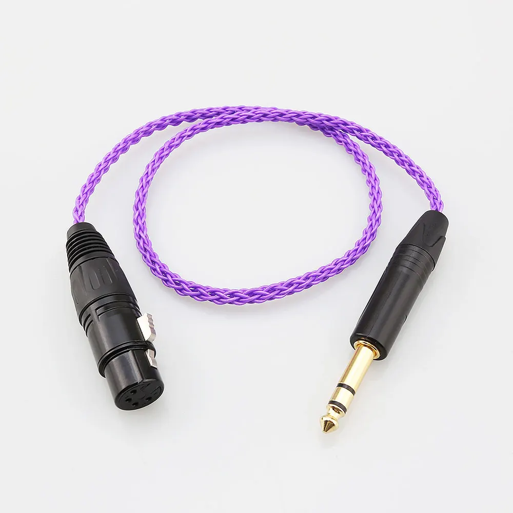 Audiocrast HIFI 6.35mm 1/4 męski na 4-Pin XLR żeńskie zrównoważony podłączyć TRS Adapter Audio kabel 6.35mm do kabla Audio XLR