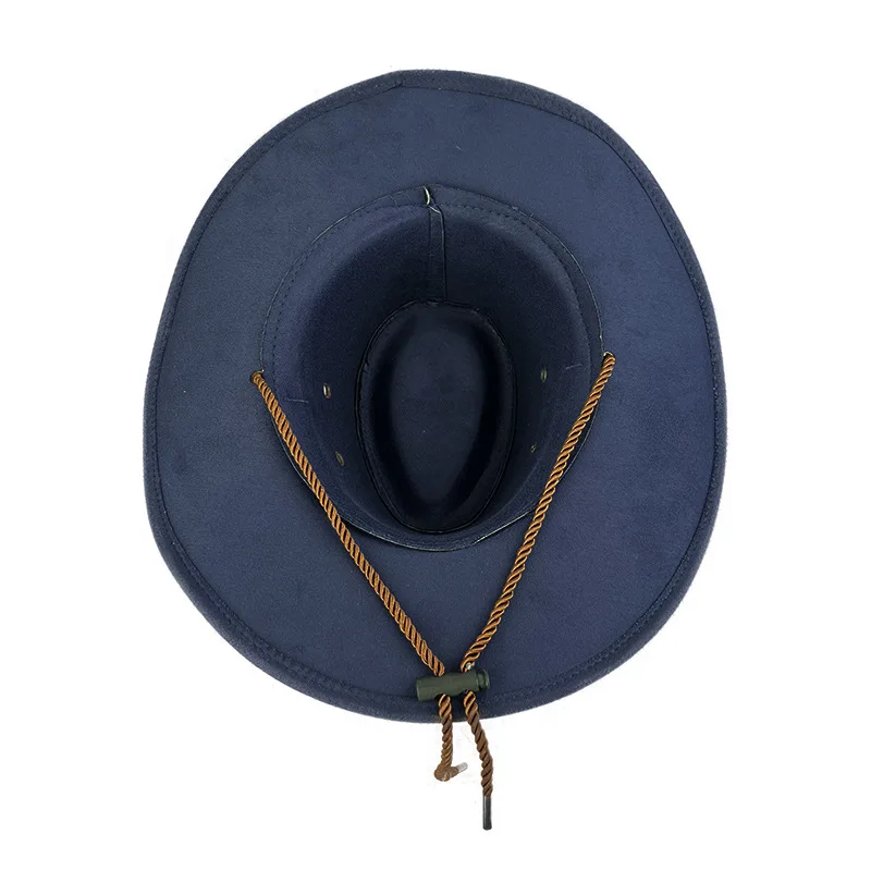 New British Style Jazz Hat Cowboy Hat Western Suede Denim Hat Men\'s and Women\'s Ethnic Style Retro Knight Top Hat Wholesale