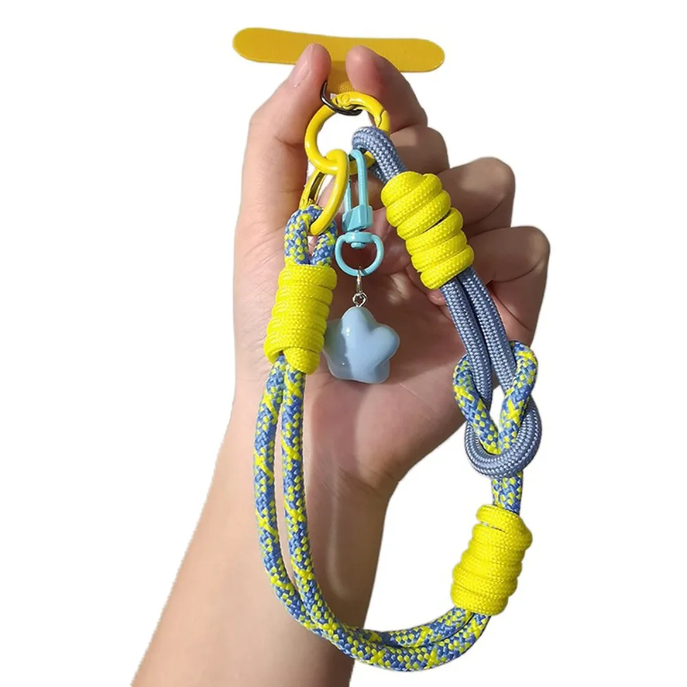 

Брелок-подвеска для телефона в виде звезды, плетеный, съемный, разноцветный, с защитой от потери, ремешок-шнурок для мобильного телефона