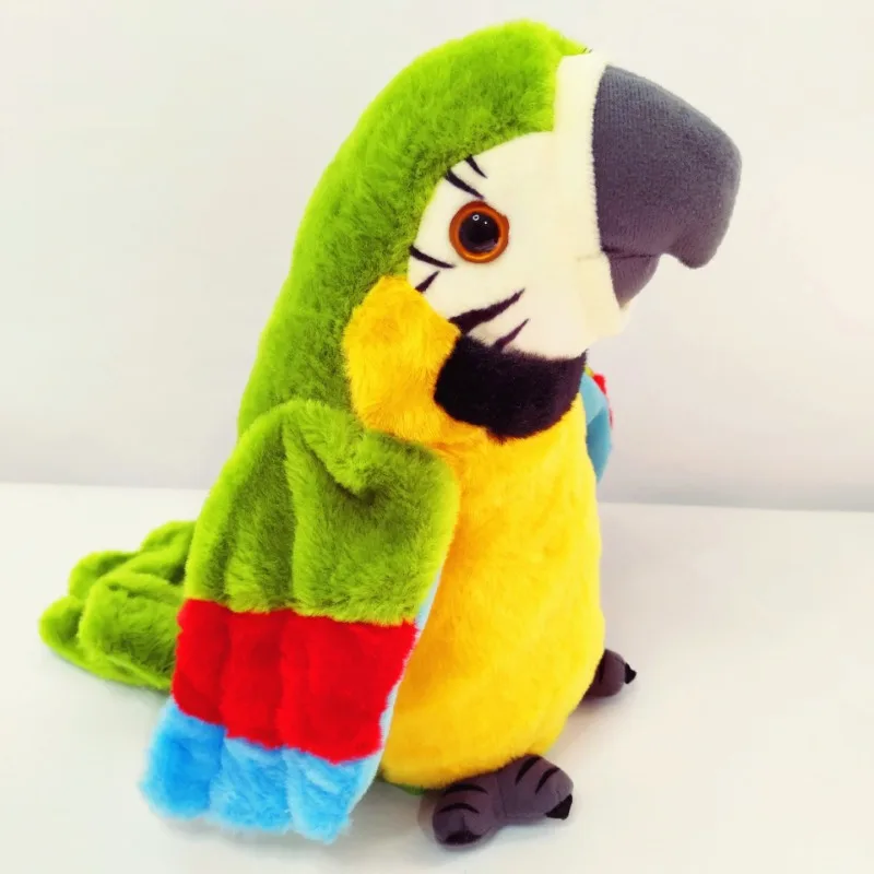 New electric plush toy parrot electric recording learn to talk parrot wiggle wings toy toys for kids  90s