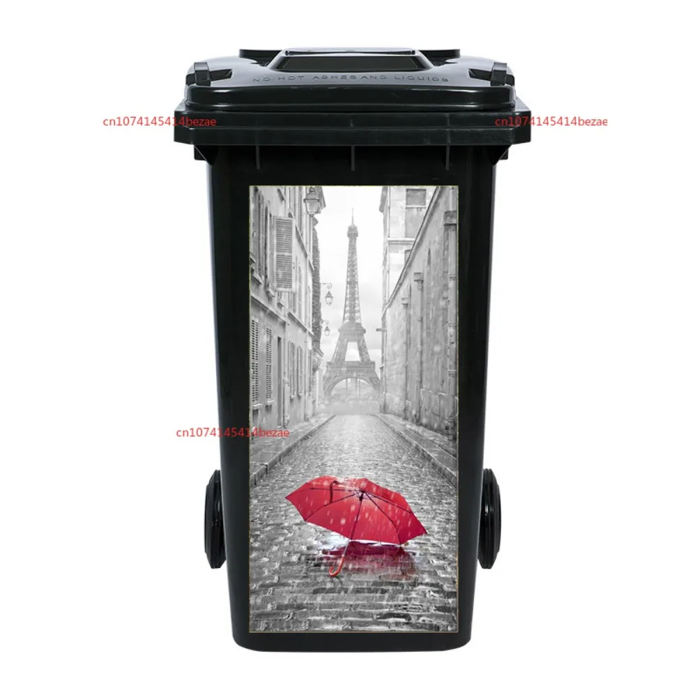 3D Natural Scenery Outdoor Trash Can Sticker Waterproof Removable Mural DIY Trash Can Lid Decal Home Decor Sticker