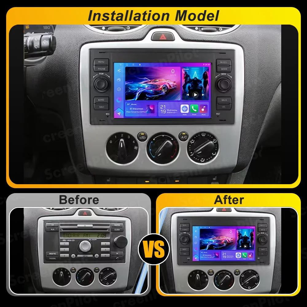 Android 15 Car Radio 2Din For Ford Mondeo S-max Focus C-MAX Galaxy Fiesta transit Fusion GPS Navigation Video Player Multimedia