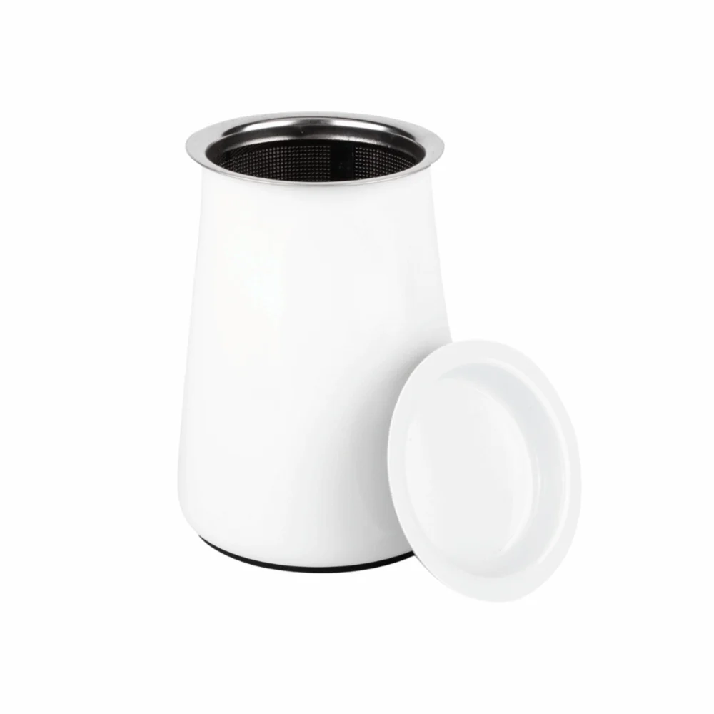 Stainless Steel Coffee Powder Sieve White Lightweight Powder Sieving Filter Cup With Lid Compact Coffee Brewing Tool