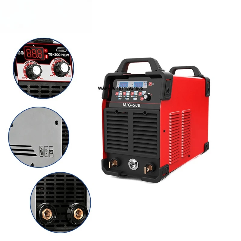 IGBT DC Inverter 3 Phase MIG-400 500 Welding Machine High Frequency Heavy Duty CO2 Gas Mig Mag Smart Wire Feeder Stainless Steel