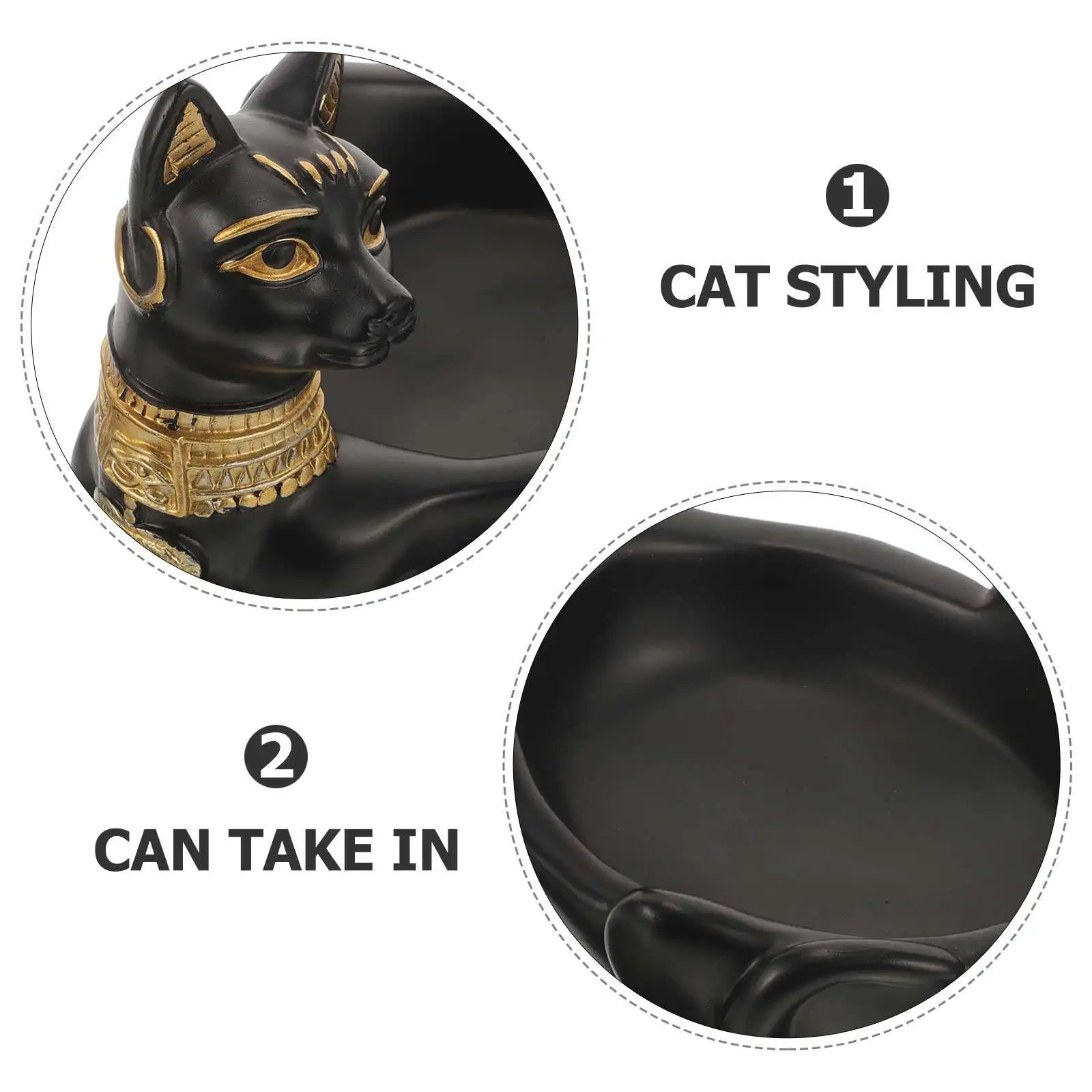 

Подставка для украшений в форме кошки из смолы: тарелка для колец и серег, настольный декор, органайзер для мелочей, контейнер для хранения