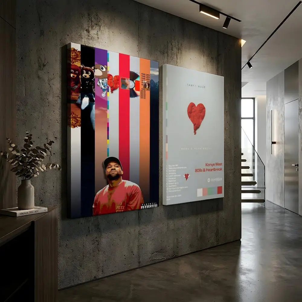 K-Kanye West Framed Wall Painting Framed Canvas Wall Art Waterproof Wall Decor For Living Room Bedroom