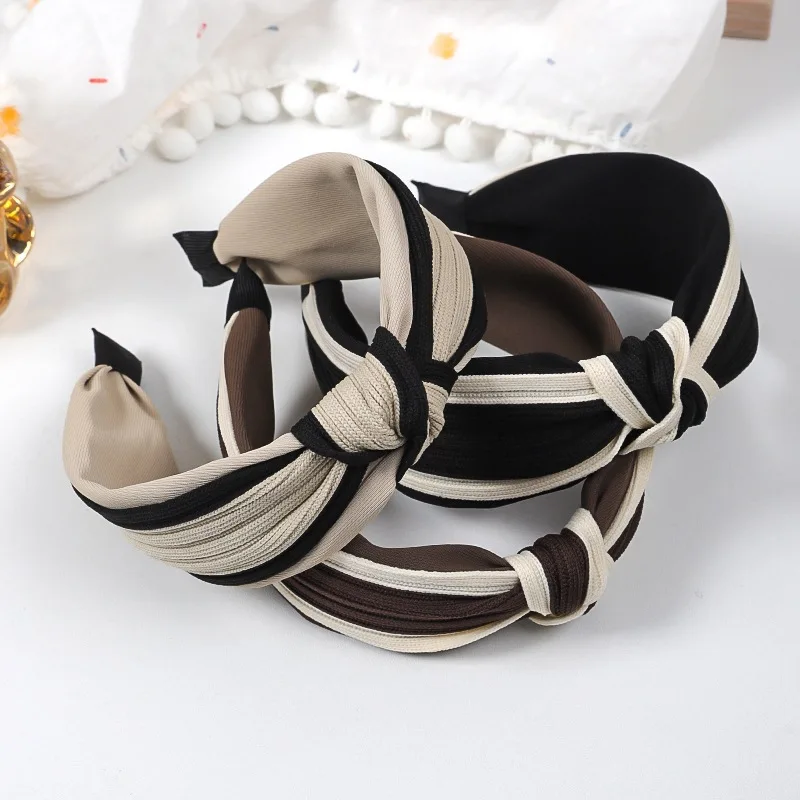 

Ladies' Hair Bands Striped French Bow Elegant Gentle Sweet Simple Verstaile Retro Hair Hoops High-quality Hair Accessories