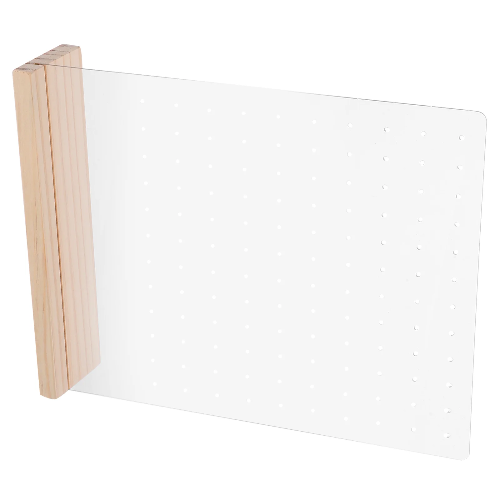 

Desktop Transparent Acrylic Earring Display Stand with Wooden Base Detachable Jewelry Organizer Rack for Earrings Storage and