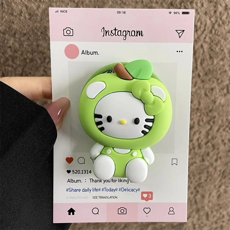 Für Magsafe Magnetischer Handygriff, Ständer, Niedlicher 3D-Cartoon Hello Kitty für iPhone, Faltbarer Halter mit Drahtlosem Laden, Stereoskopischer Halter – Detail 8