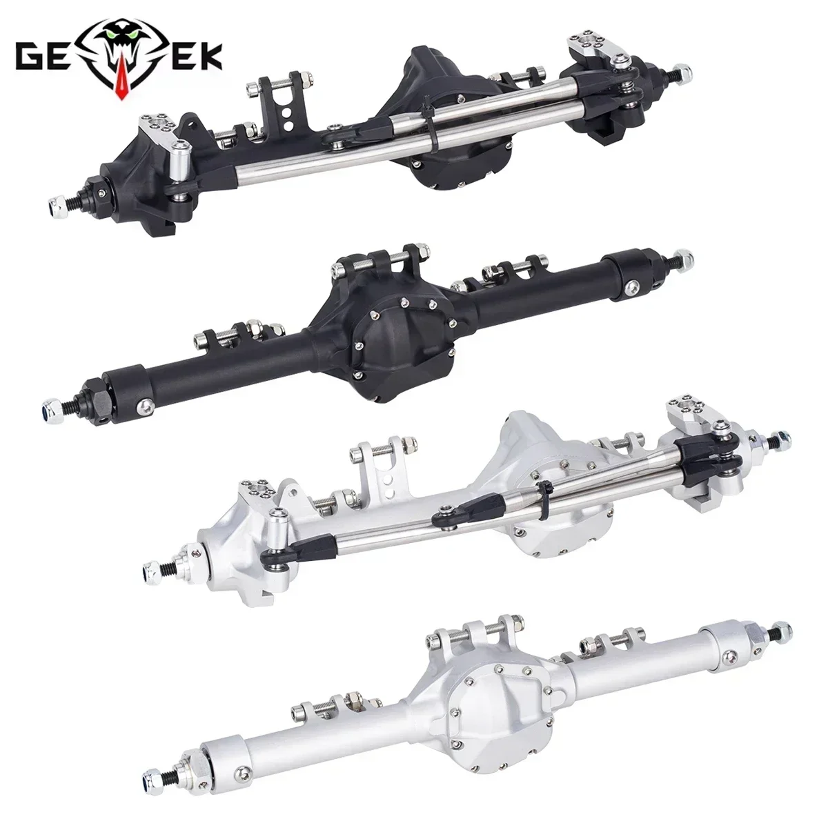 Aluminiowy jednoczęściowy zestaw przedniej tylnej osi przesuniętej do 1/10 RC Crawler Axial SCX10 II VS4-10 Rock Trucks Parts