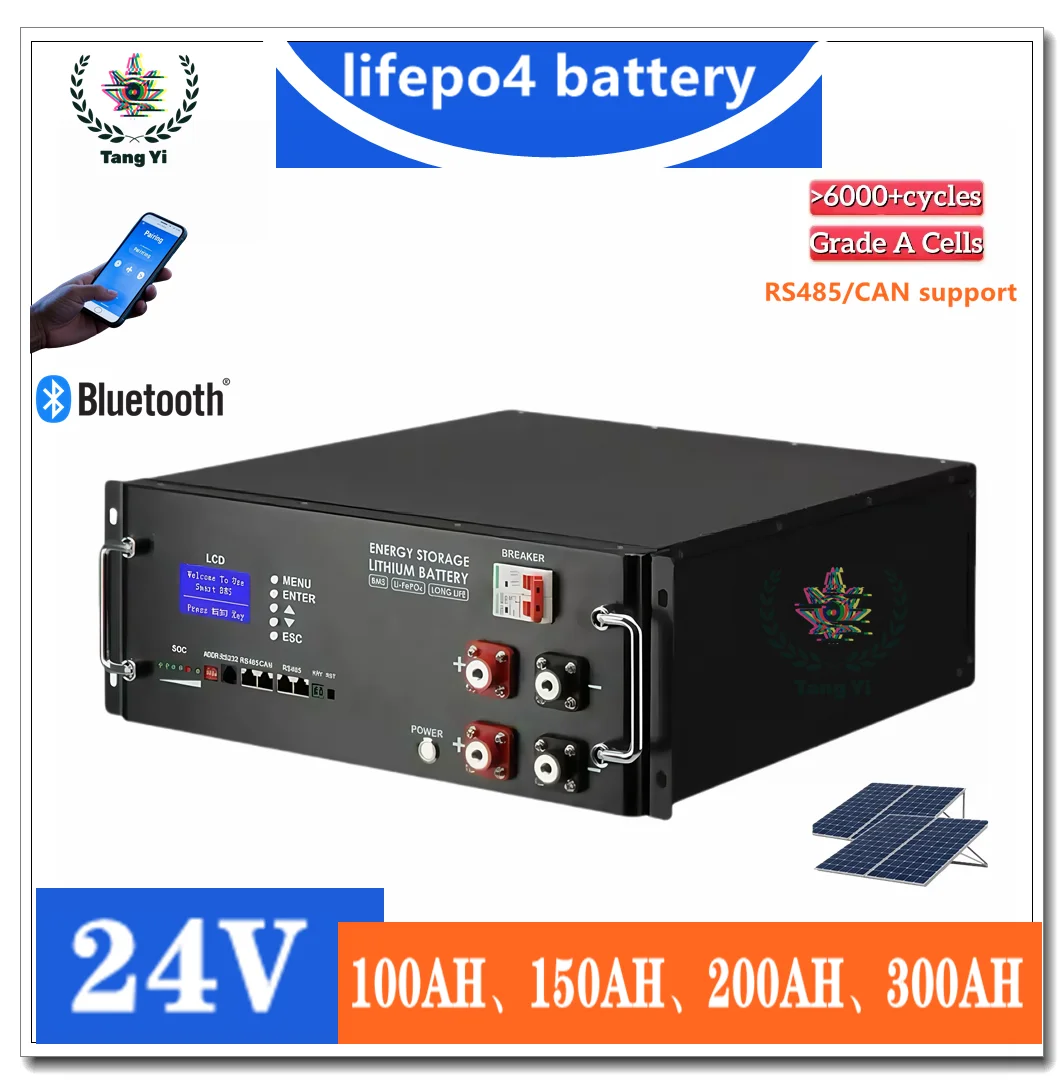 

24V lithium battery pack 100-300Ah energy storage battery 5-10KW RS485/CAN communication industrial grade backup power supply