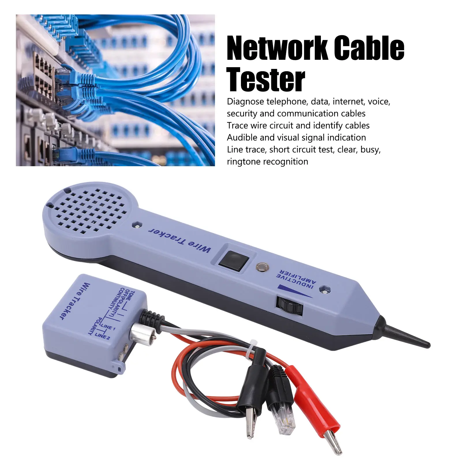 Network Cable Tracing Tester Kit Audio Adjustable Induction Amplifier Cable Toner Detector
