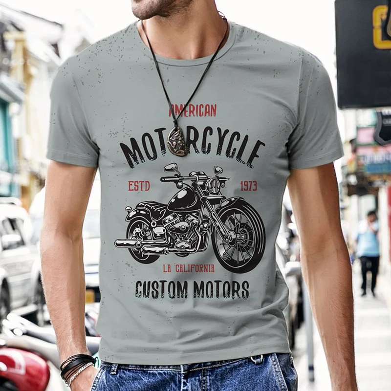 Men's T-shirts Retro Locomotive Beach Street Luxury Tracksuit O Neck 2022 New Funny Tops Harajuku Summer Short Sleeve Outfit