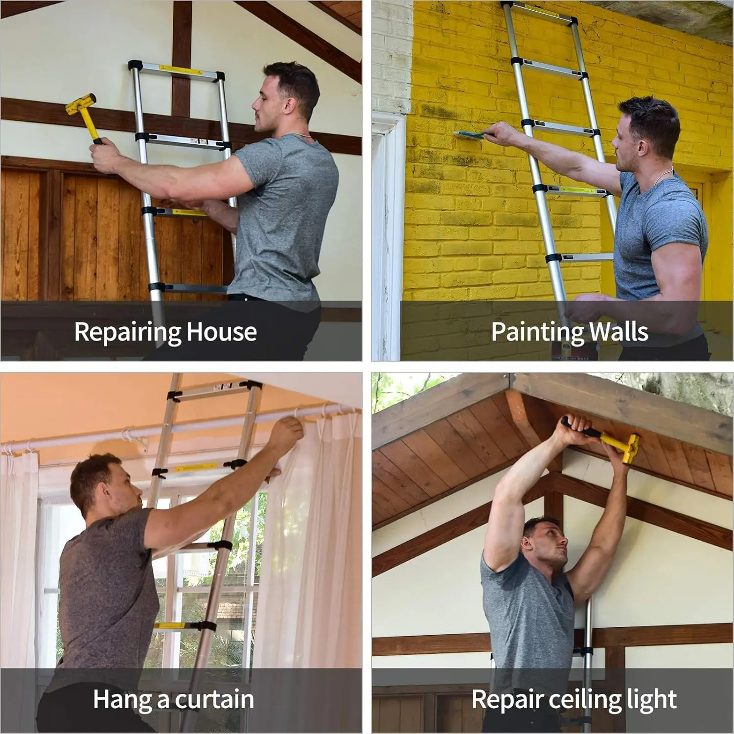Aluminum Alloy Telescopic Retractable Portable Engineering Ladder Household Lifting Ladder Bamboo Ladder
