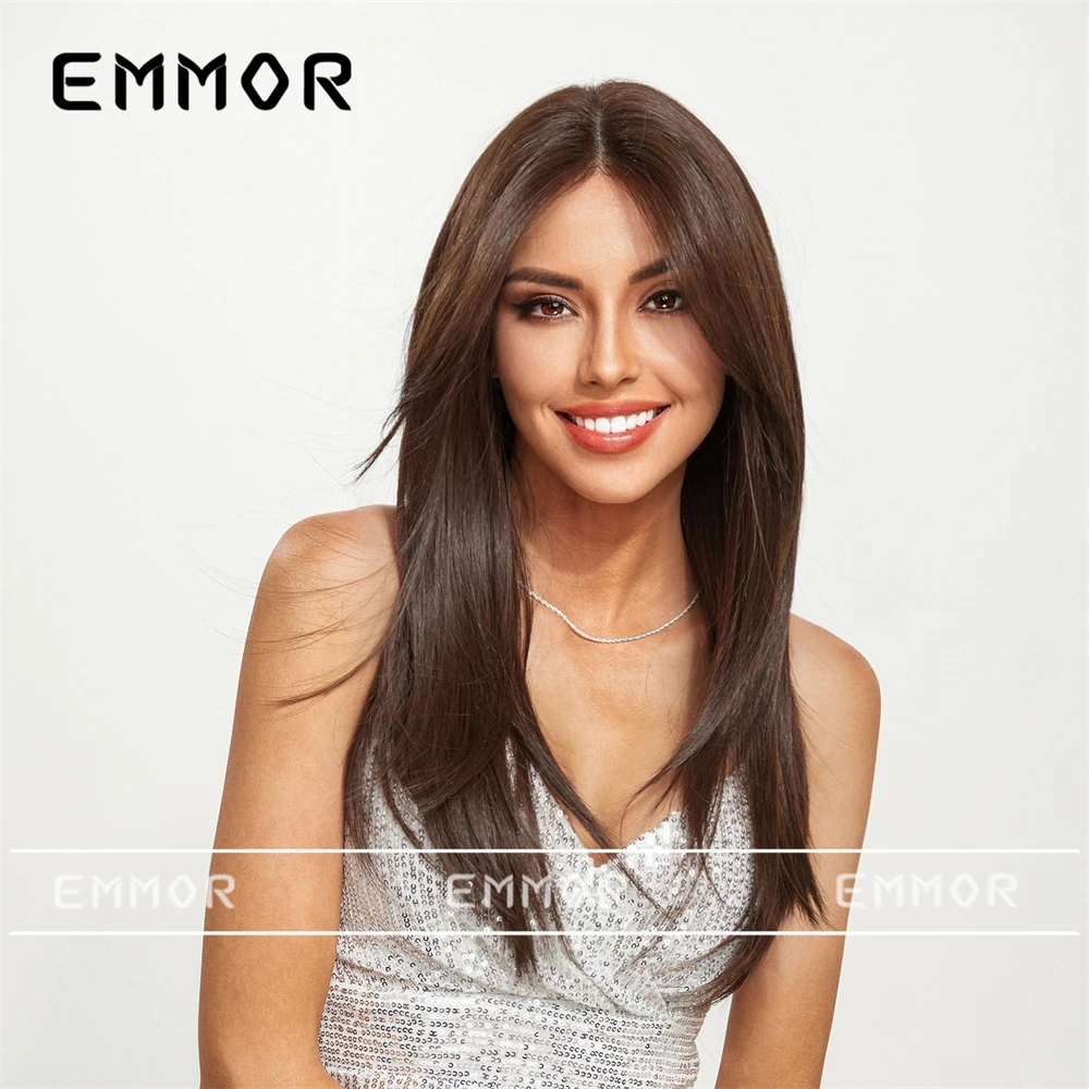 باروكة دانتيل كبيرة مقاس 13 * 6، شعر مستقيم طويل بني أسود متوسط، تسريحة شعر عصرية لكامل الرأس، طراز نسائي من الذهب الأبيض #3