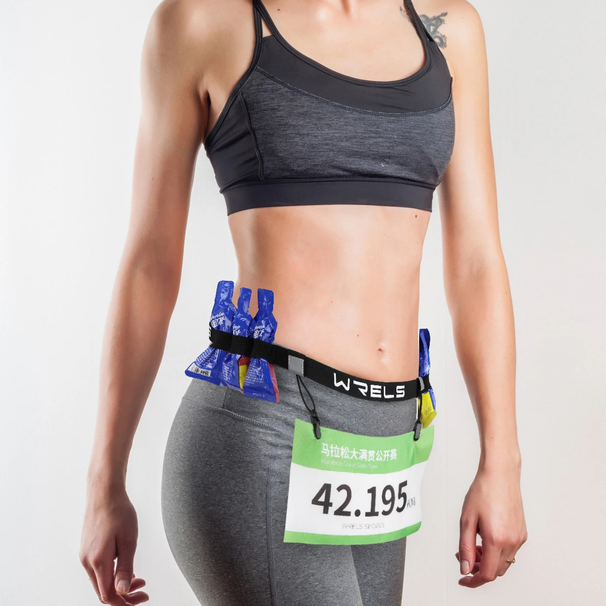WRELS Race Number Belt Lightweight Number Strap Elastic Marathon Race Number Belt Stretch-Fit Breathable Triathlon Race Belt