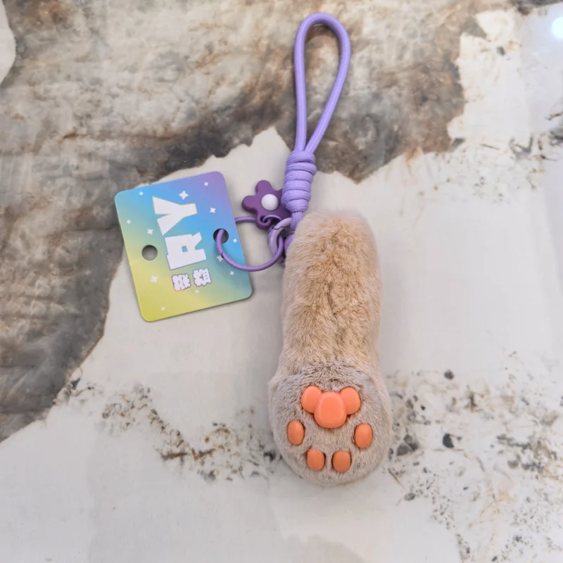 القط باو لينة محشوة ألعاب من القطيفة لطيف هريرة الكفوف بلوشيز المفاتيح على ظهره سحر معلقة المعلقات هدايا للفتيات عيد ميلاد