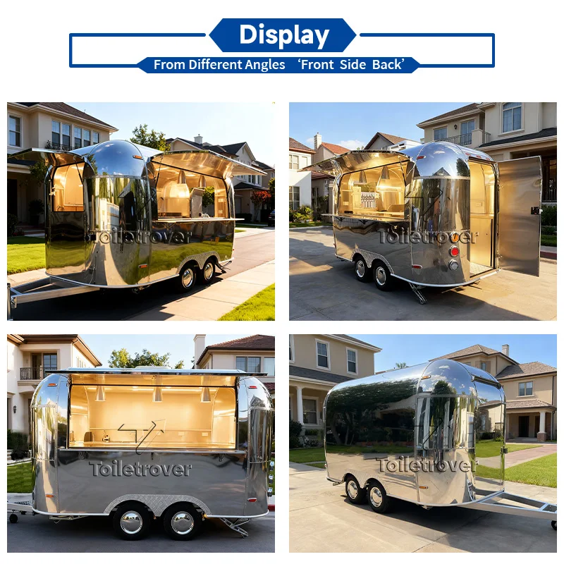 Outdoor Street Concession Trailer Fully Loaded Commercial Mobile Catering Vehicle Ice Cream Vendor Cart Trailer for Sale