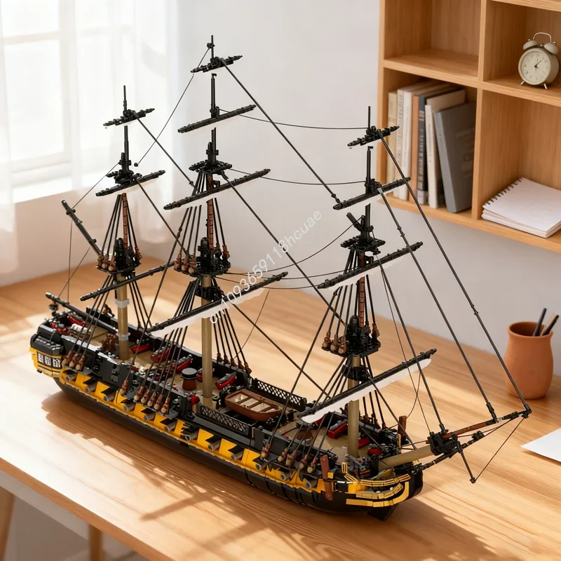 

6028 деталей MOC HMS Romulus: Конструктор-модель пиратского корабля. Новогодний подарок, DIY, креативная идея, развивающая игрушка для детей, на день рождения.