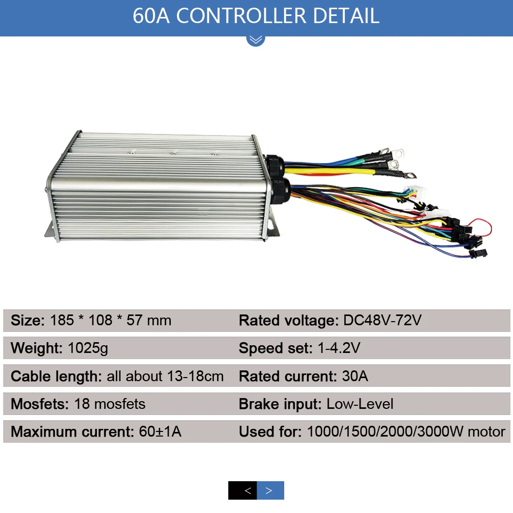 Electric Bicycle JN Controller 1000W-3000W 60A Sinewave Dual Mode Controller With Light Function S900 UKC1 For E-bike Accessies