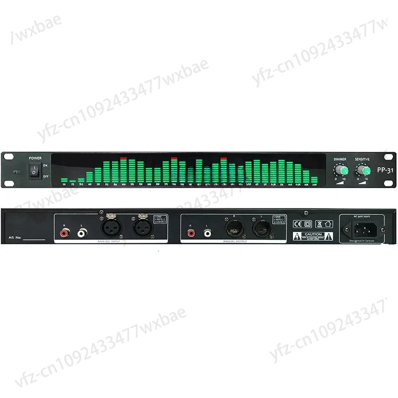 

Digital Audio Spectrum Analyzer Display PP-31 Green/Blue/White/Red/Yellow 1U Music Spectrum VU Meter 31 Segments