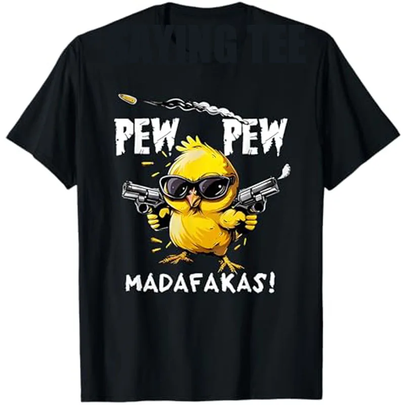 

Pew Pew Madafakas T-Shirt Bird Print Relax Fit Sweatshirt Humor Funny Sarcasm Joke Saying Tee Unisex Irony Graphic Outfit Gifts