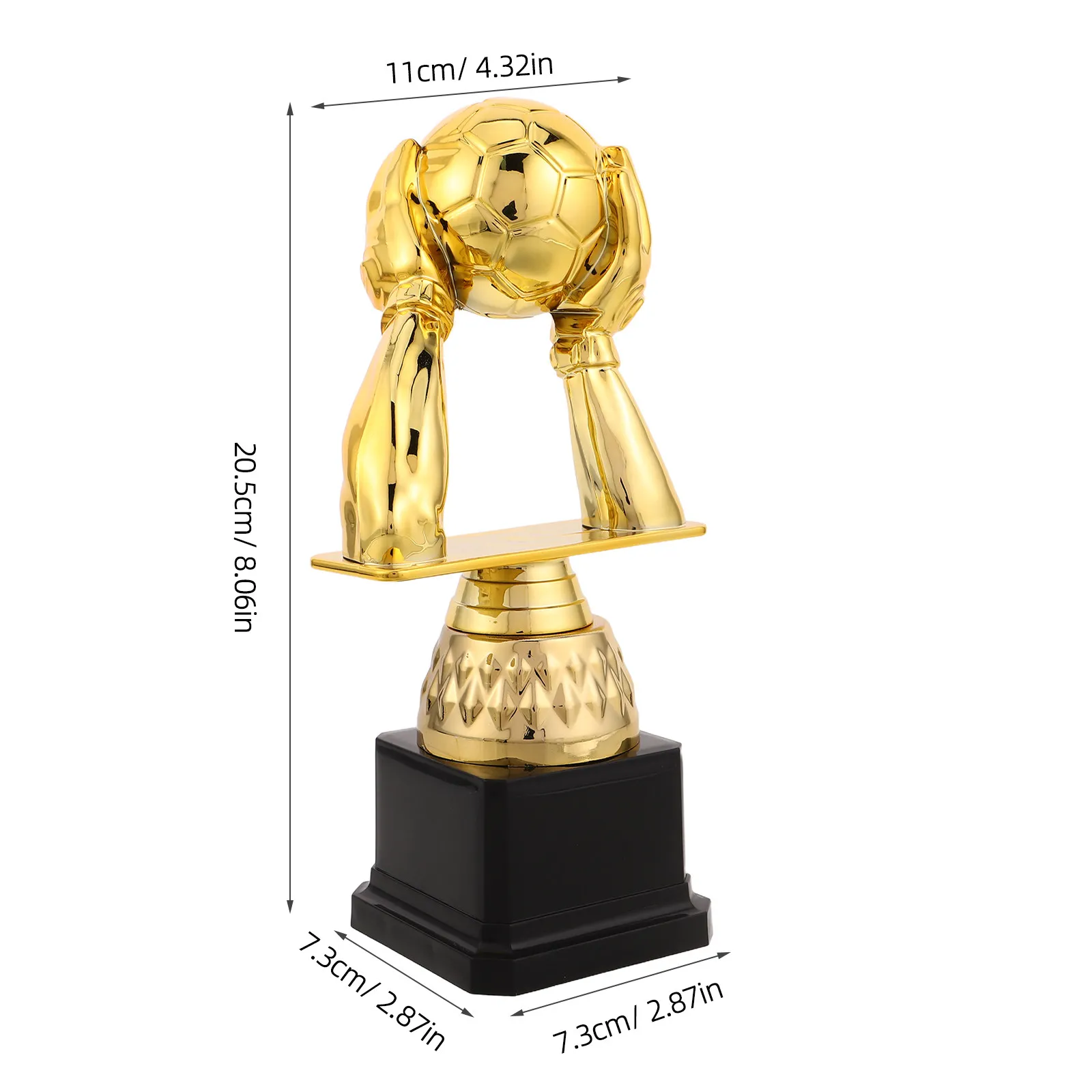 Football Trophy Gold Plated Soccer Ball Award Team Tournament Soccer Championship Prize Sports 8x4x3 Inch Small