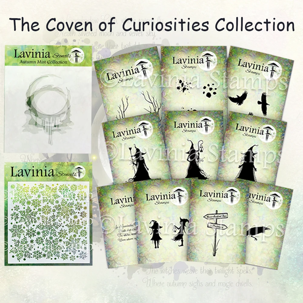 

The Coven of Curiosities Collection Stamps Scrapbooking Witch Stamps Graphics Embossing Template DIY Greeting Card Hallowmas New