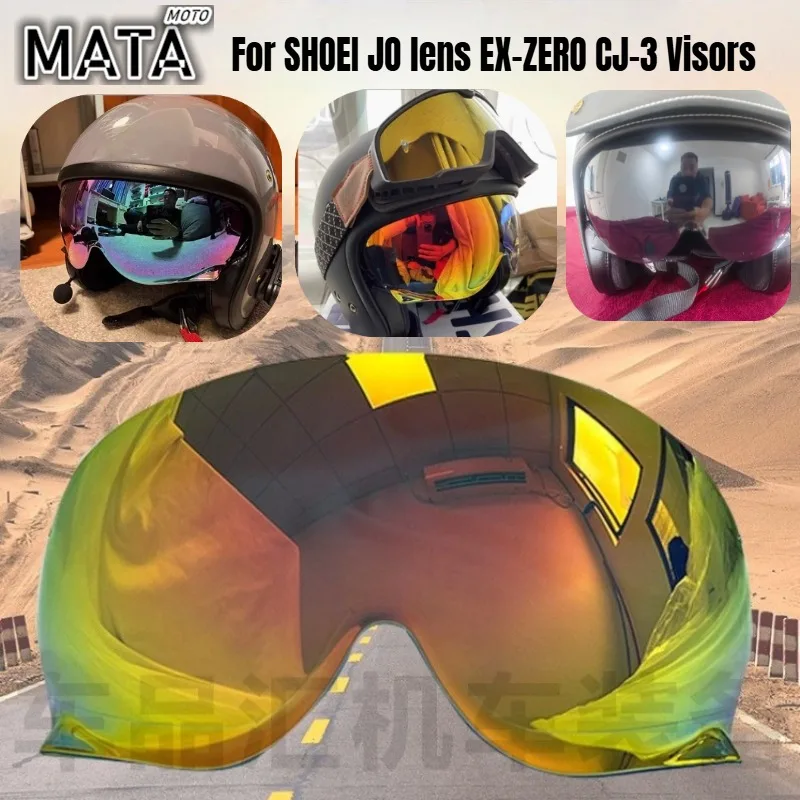 

For SHOEI JO lens EX-ZERO CJ-3 colorful high-definition sun protection sun and night universal retro helmet half helmet Visors