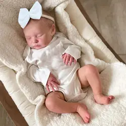 50CM Lifelike Laura Reborn Baby Doll Handmade 3D Painted Skin with Visible Veins Limbs Soft Cloth Body Doll Toy Christmas Gift