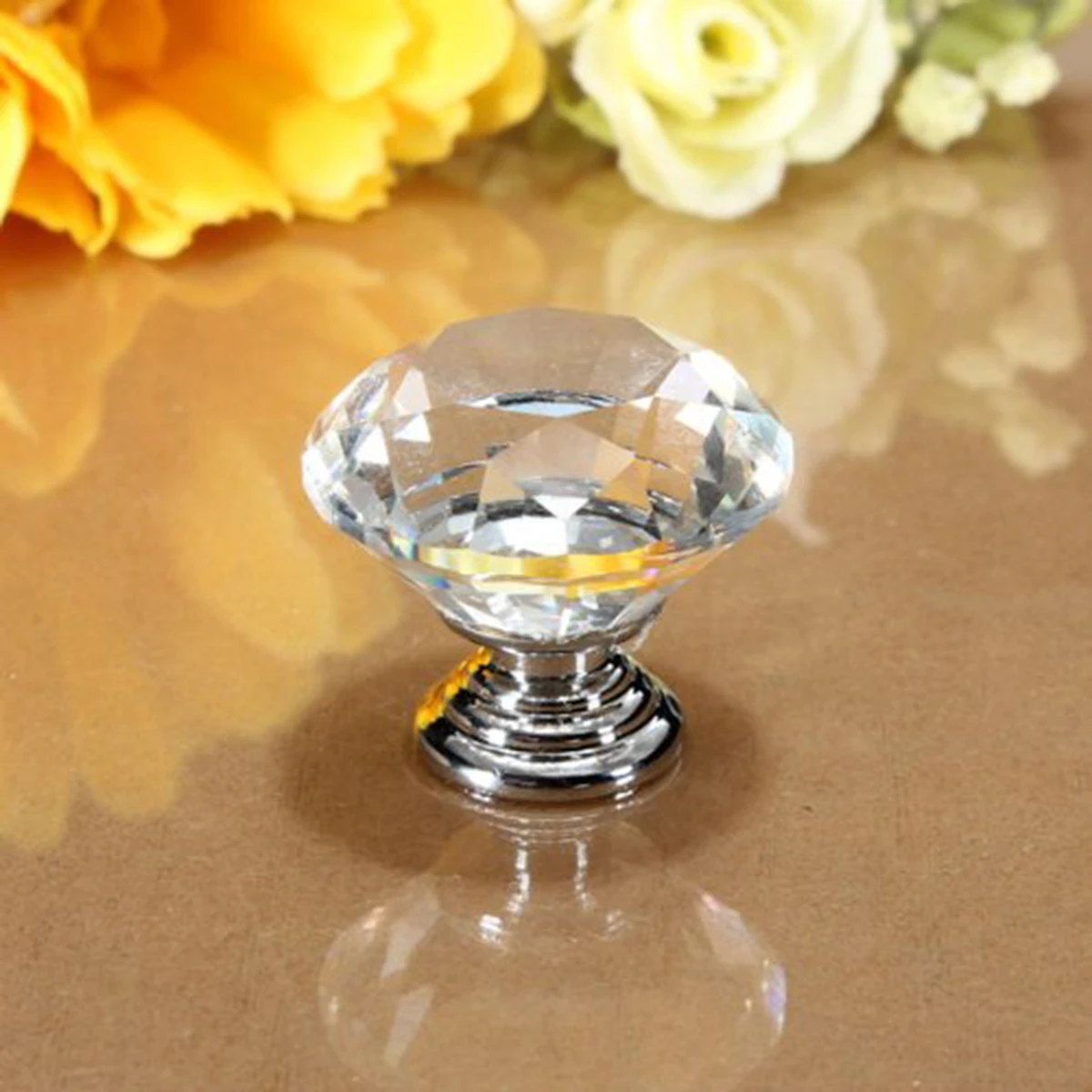 

10pcs Crystal Glass Cabinet Knobs Transparent Door H les Clear Drawer Pulls 40mm Zinc Alloy Furniture Hardware