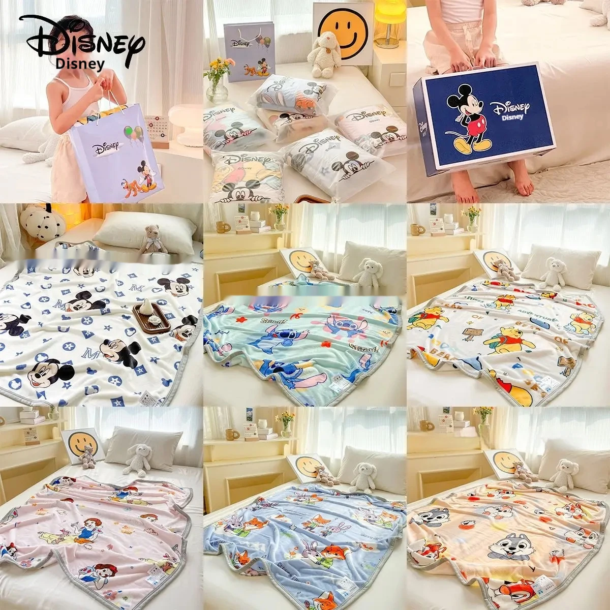 Coperta di classe A per bambini Disney Cartoon Coperta di velluto di seta di latte addensato Coperta di velluto di seta per bambini Coperta per pisolino per asilo