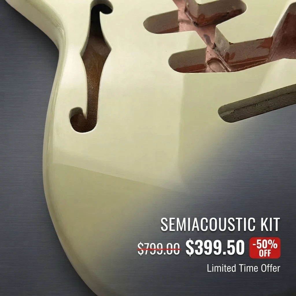 Vintage Cream Gloss ST Thinline Semi-Hollow Electric Guitar Body Alder Wood Blank DIY Replacement Guitar Body Accessory