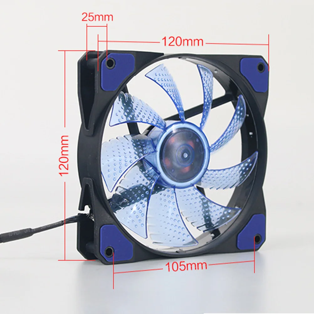 

12Cm Quiet Cooling Fan with 33 LED Rgb Light Super Silent Operation for Pc Computer Case CPU Cooler 12V Dc Blue