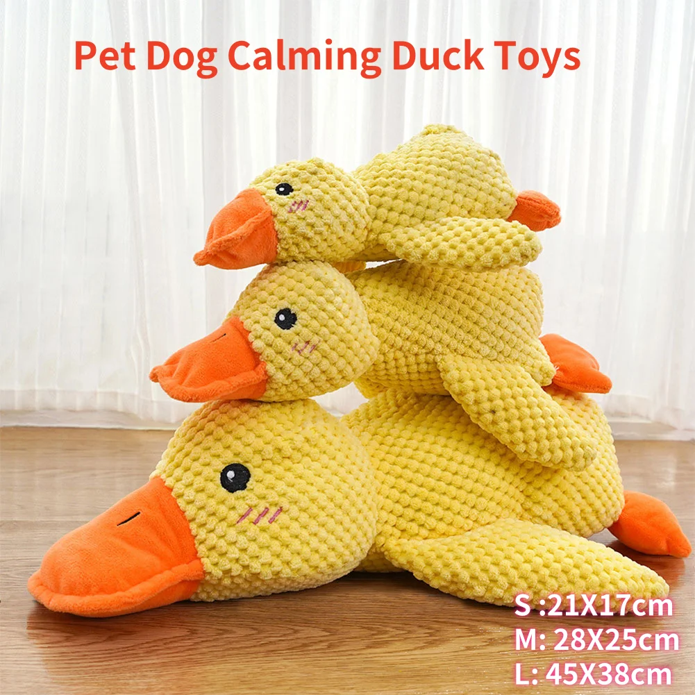 Pet Plush Toy Dog Calming Duck Stuffed Duck Toys Resistant Grinding Teeth Cleaning Chew Pillow Toy Squeaky Puppy Supplies