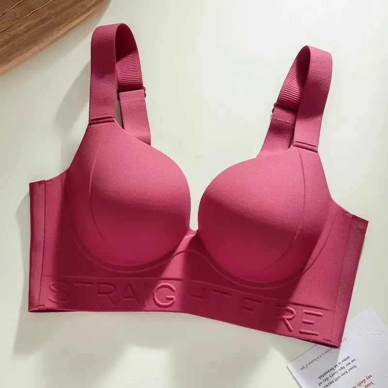 High-quality Thin Women's Underwear Large Breasts, Large Size, No Steel Rings, and Adjustable Upper Support and Anti-sagging Bra
