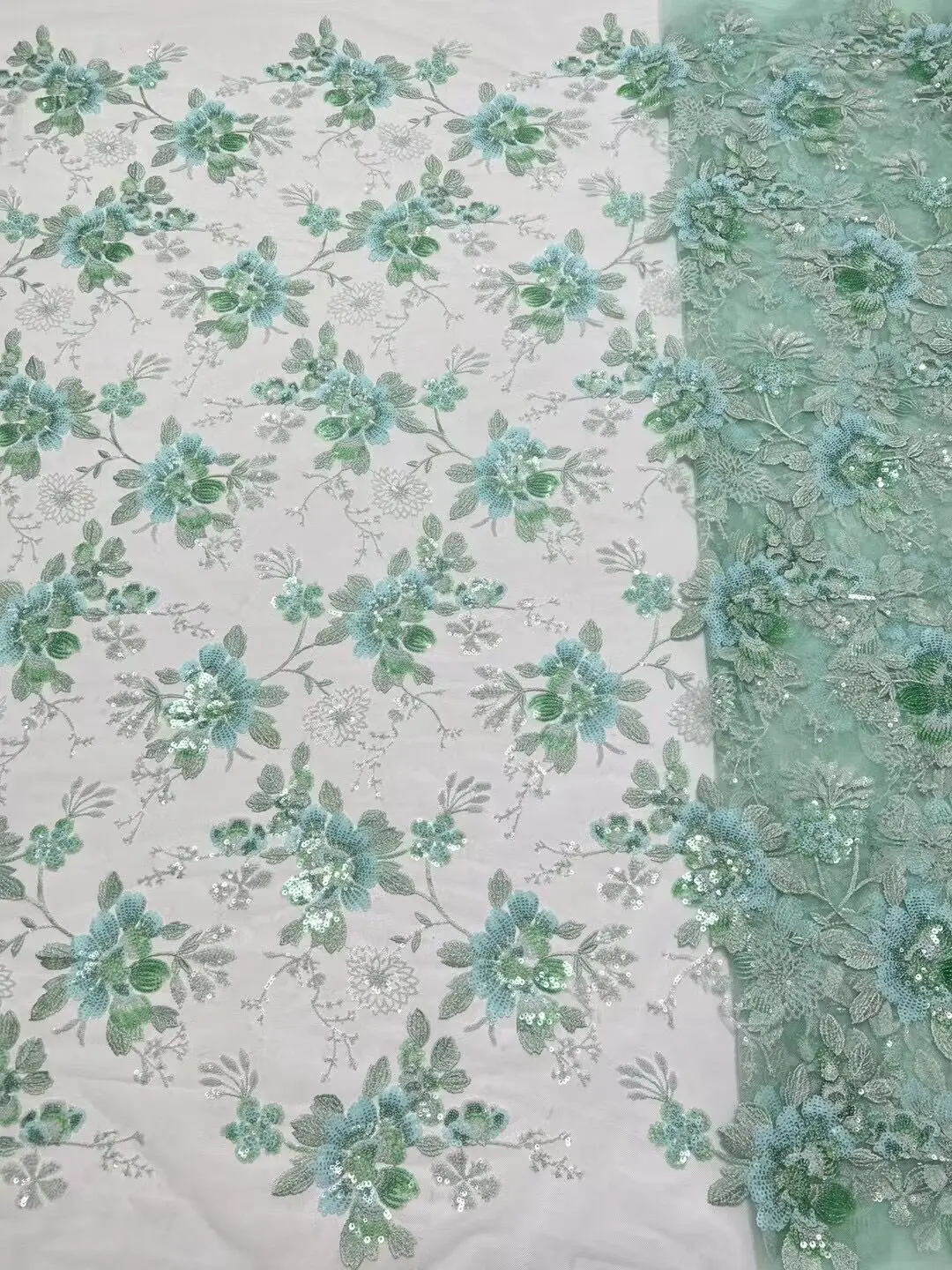 

French Lace Fabric ZH-1306786 Embroidered African Tulle Lace Fabric With sequins African Lace Fabric For Wedding