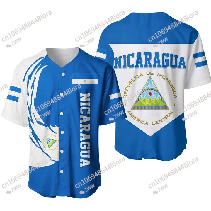 

New Nicaragua Baseball Jersey Shirt Baseball Shirt 3D Printed Men's Shirt Casual Shirts hip hop Tops