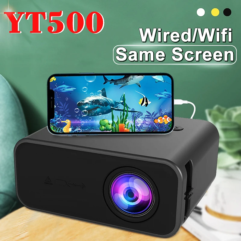 

YT500 MINI Projector Home Theater Cinema 3D LED Videorojector Beamer Wired And Wireless Sync Android IOS Phone For 1080P 4K TV