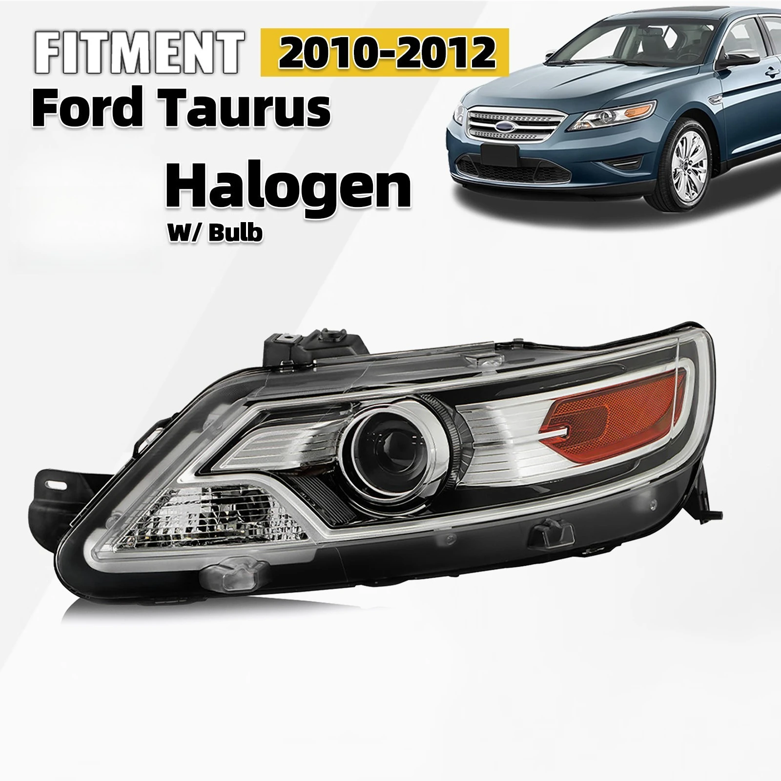 

For Ford Taurus SE SEL Limited 2010-2012 Halogen Projector Headlight Driver Side
