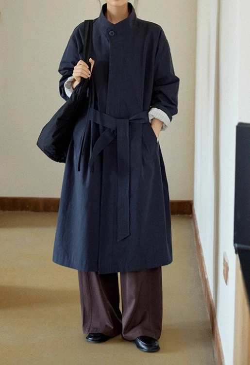 Autumn and Winter New Women's Windbreaker Coat Windproof Stand Collar Parker Windbreaker