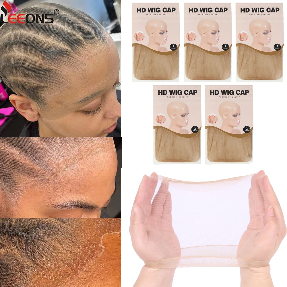 

10Pieces Hd Wig Cap For Lace Front Wigs Sheer Thin Bald Cap For Wigs Stocking Cap For Women'S Invisible Hairline Wig Accessories