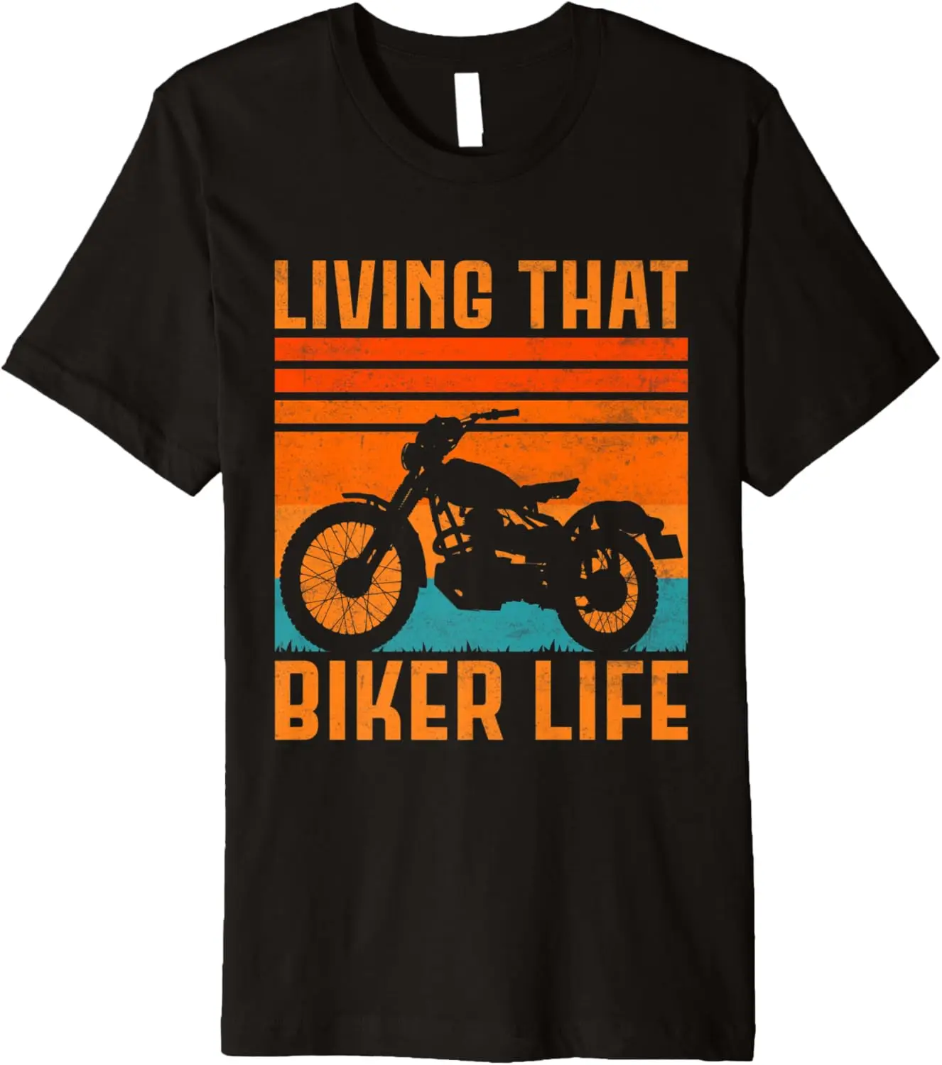 

Living That Biker Life Retro Motorcycle Biker Outfit Premium T-Shirt Motorcycle