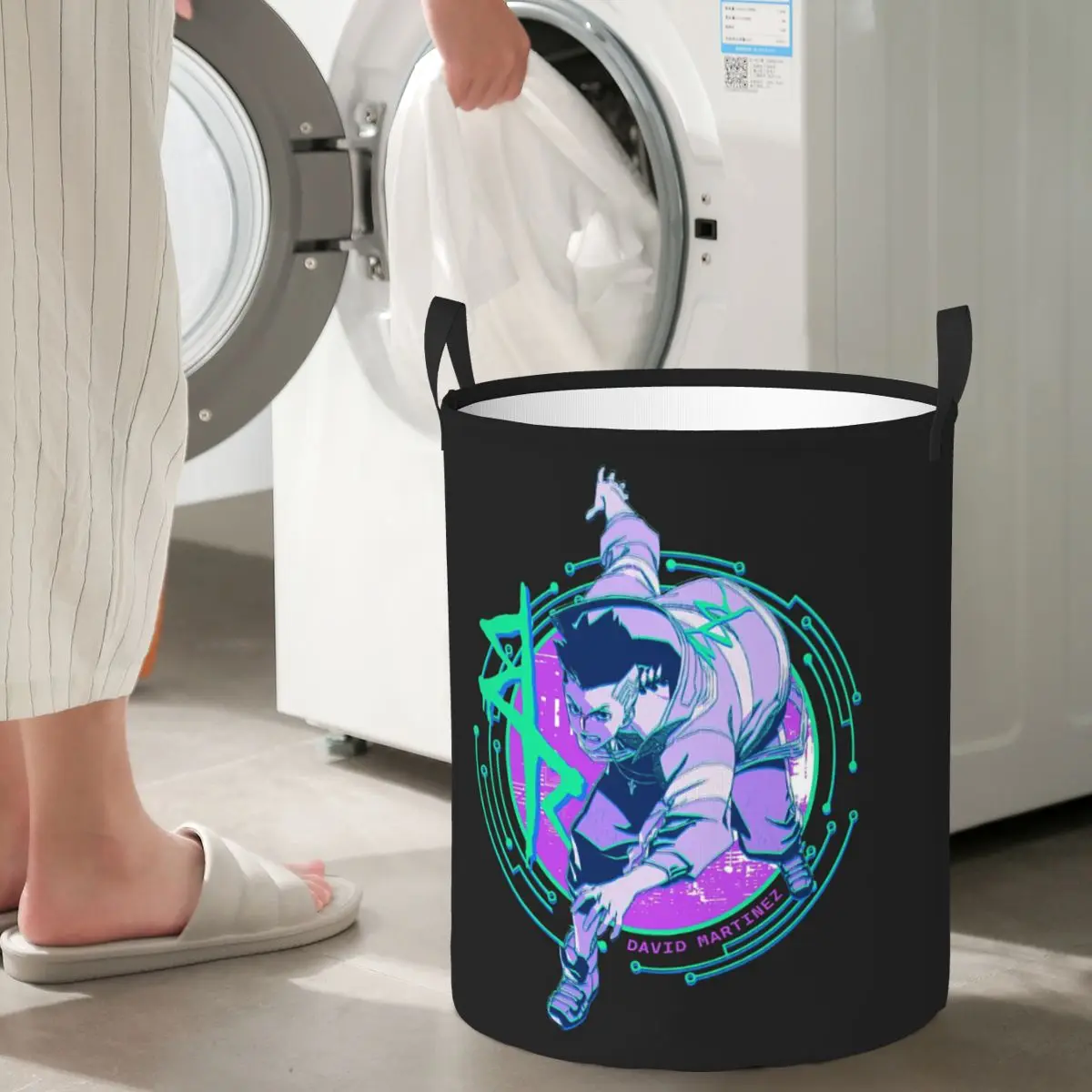 

David C-Cyberpunk-S Edgerunners C Складные корзины для белья Корзина для хранения грязной одежды Большая водонепроницаемая коробка