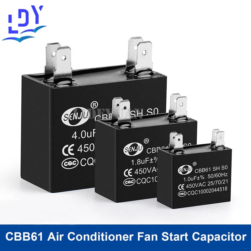

1Pcs CBB61 450V 1UF 1.2UF 1.5UF 2UF 2.5UF 3UF 3.5UF 4UF 4.5UF Air Conditioner External Fan Start Capacitor Motor Run Capacitor