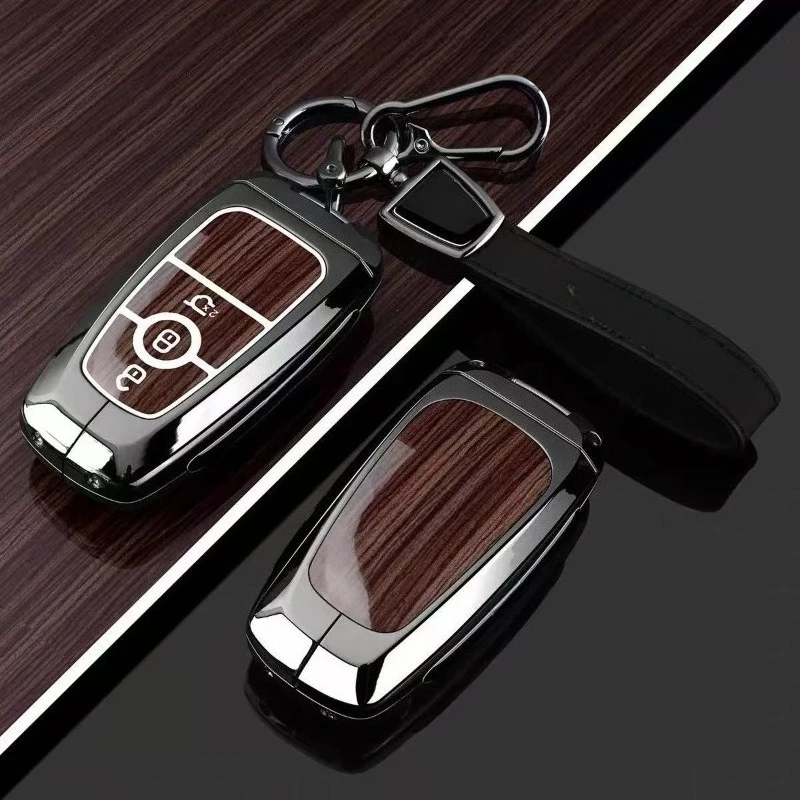 Zinc Alloy Car Key Case Cover Shell Fob Holder for Ford Mondeo Edge L Explorer Escape EVOS Mustang Mach-E F-150 2026 Accessories