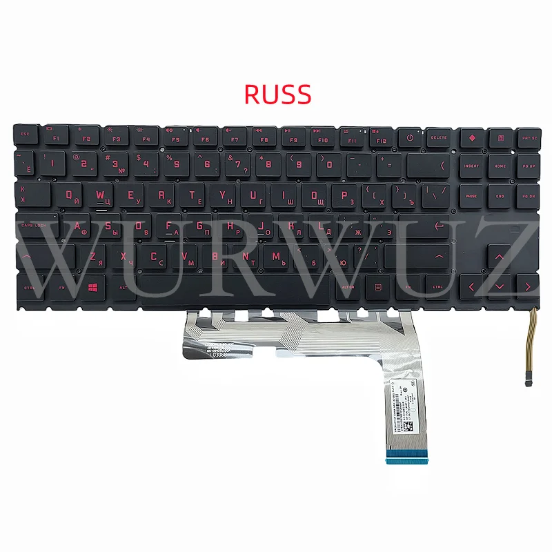 New Laptop RUSS Backlit Keyboard Black For 15-EN 15-EK L88071-251