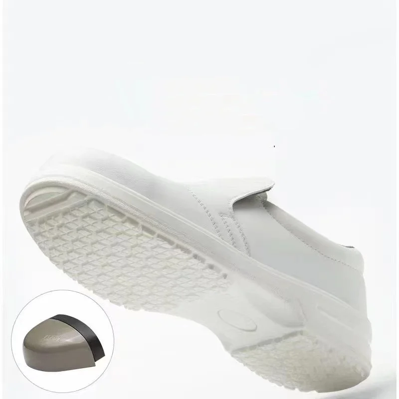 men fashion steel toe caps work safety shoes white genuine leather staticproof factory worker security shoe safe boots securidad
