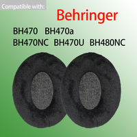 Velour Earpads for Behringer BH470 BH470a Headphones BH470NC BH470U Ear Cushions Replacement BH480NC Headset Pad Foam Covers